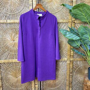 Tuckernuck Pomander Place Purple Preppy Mini Shirt Dress Size XL